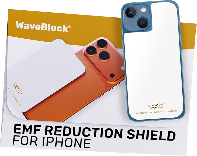 WAVEBLOCK EMF Blocker for Cell Phone - Made for iPhone 13 Mini - The Only Patented, Real Scientifically Backed, Lab-Tested 5G-Shield Sticker to Protect You & Your Loved Ones - USA Made White - Image 1